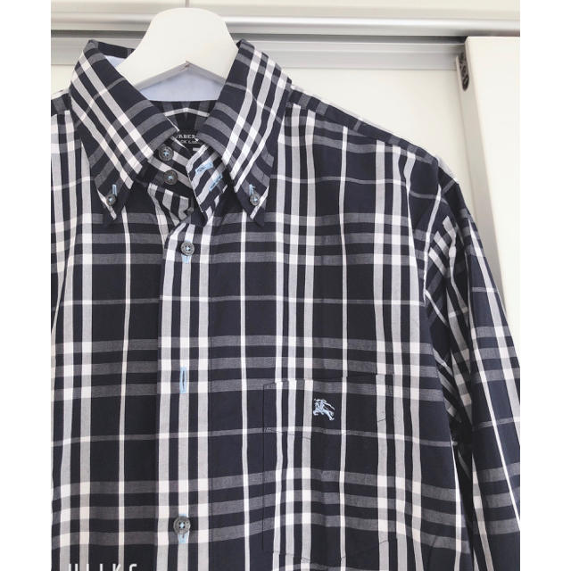 BURBERRY BLACK LABEL(バーバリーブラックレーベル)の【美品】バーバリーブラックレーベル/ネイビー/チェック/サイズ3(L）紺 メンズのトップス(シャツ)の商品写真