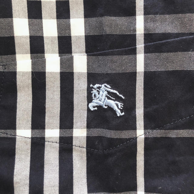 BURBERRY BLACK LABEL(バーバリーブラックレーベル)の【美品】バーバリーブラックレーベル/ネイビー/チェック/サイズ3(L）紺 メンズのトップス(シャツ)の商品写真