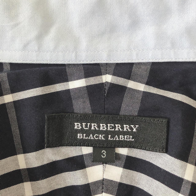 BURBERRY BLACK LABEL(バーバリーブラックレーベル)の【美品】バーバリーブラックレーベル/ネイビー/チェック/サイズ3(L）紺 メンズのトップス(シャツ)の商品写真