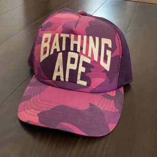 アベイシングエイプ(A BATHING APE)のアベイシングエイプ　エイプ  キャップ　紫(キャップ)