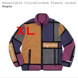 シュプリーム(Supreme)のSupreme Colorblocked Fleece XL フリース　紫(ブルゾン)