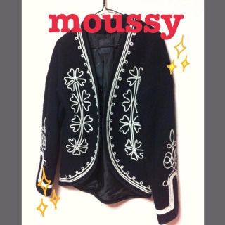 マウジー(moussy)のmoussyウールデザインジャケット(ノーカラージャケット)