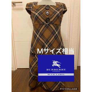 バーバリーブルーレーベル(BURBERRY BLUE LABEL)のゆい様専用 Burberry チェック ミニワンピース 半袖 Ｍサイズ 38(ミニワンピース)