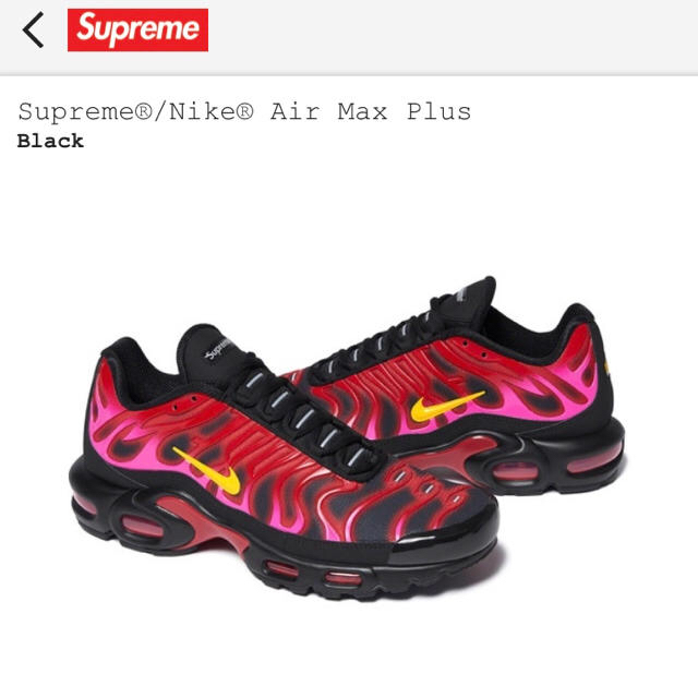 supreme Nike Air Max Plus Black シュプリームスニーカー