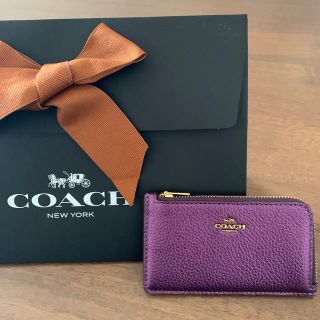 コーチ(COACH)の コーチ カードケース パープル メタリックポリッシュド ペプルレザー(コインケース)