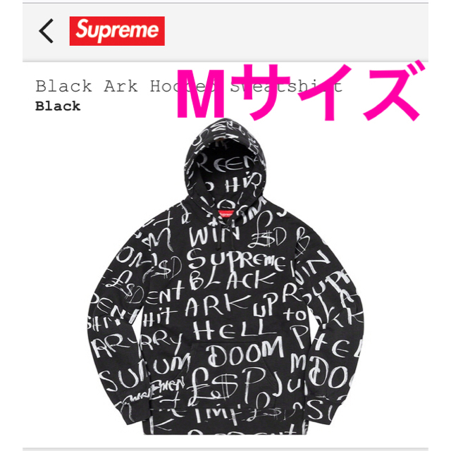 Supreme Black Ark Hooded Sweatshirt 20fw