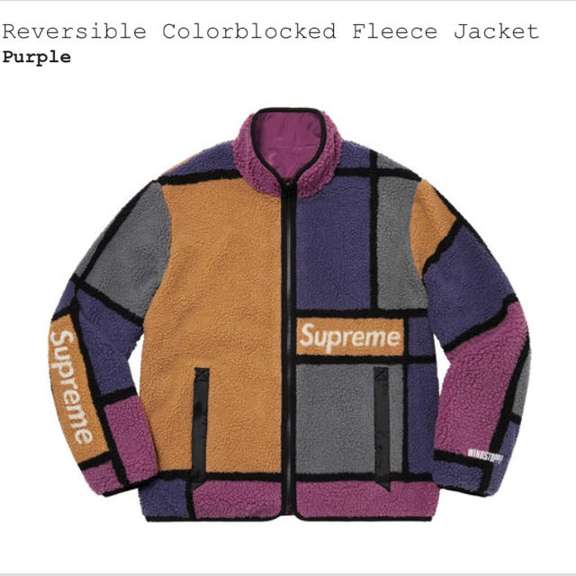 Supreme Colorblocked Fleece XL フリース　紫