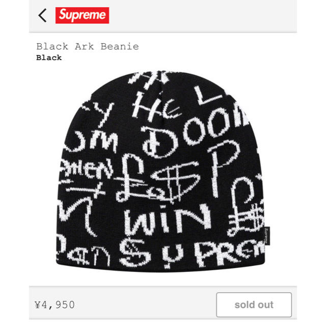 限定値下‼️早い者勝ち‼️Supreme Black Ark Beanie