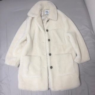 ザラ(ZARA)のZARA ボアコート　ホワイト　(ロングコート)