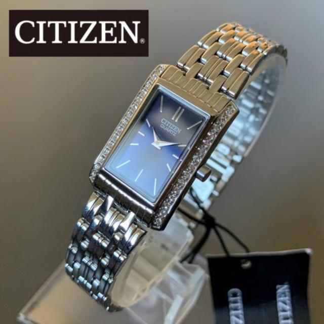 【新品】CITIZEN★スワロフスキーダイヤ シチズン レディース腕時計ステンレススチールケースサイズ