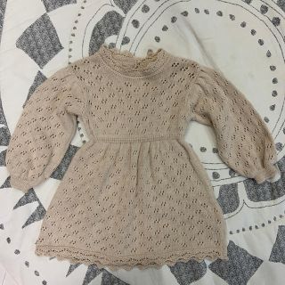 キャラメルベビー&チャイルド(Caramel baby&child )のbebe organic コットンニットワンピース12m(ワンピース)