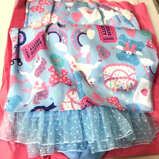 Girly Stickerカットワンピース サックス