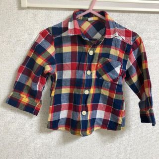 ニシマツヤ(西松屋)の【美品】西松屋　チェックシャツ 80(シャツ/カットソー)