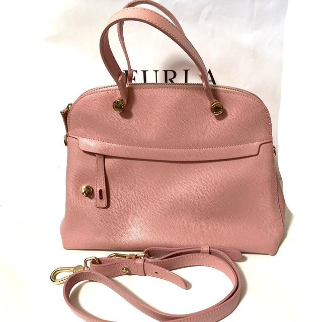 FURLA パイパーM ピンク ハンドバッグ ショルダーバッグ