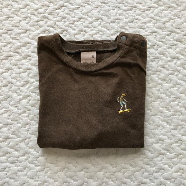 petit main(プティマイン)のpetit main 80 Tシャツ　刺繍　男の子　半袖 キッズ/ベビー/マタニティのベビー服(~85cm)(Ｔシャツ)の商品写真