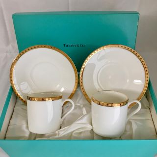 ティファニー(Tiffany & Co.)のティファニー　ゴールドバンド　カップ&ソーサー(グラス/カップ)