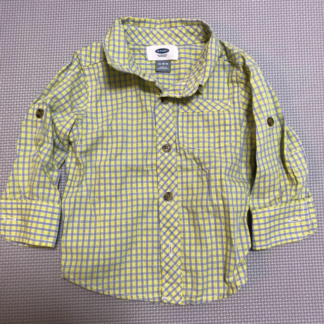 Old Navy(オールドネイビー)のOLD NAVY 恐竜ロンT ズボン　チェックシャツ 12-18 80cm キッズ/ベビー/マタニティのベビー服(~85cm)(Ｔシャツ)の商品写真