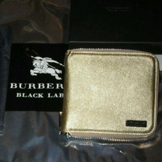 バーバリーブラックレーベル(BURBERRY BLACK LABEL)の新品バーバリーブラックレーベル本革ゴールド財布ラウンドジップ加工 小銭入付き(折り財布)