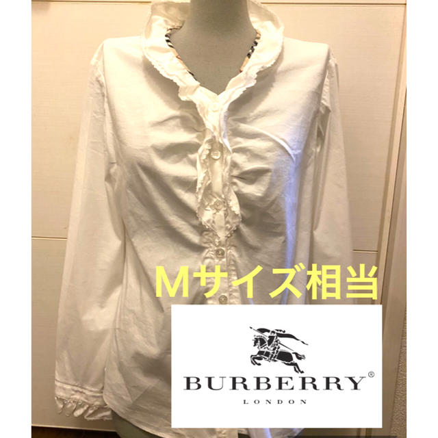 BURBERRY(バーバリー)のBurberry ホワイト ブラウス 長袖　Ｍサイズ 38 美品 レディースのトップス(シャツ/ブラウス(長袖/七分))の商品写真