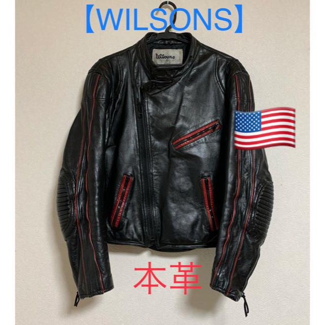 WILSONS LEATHER】ウィルソンズライダースジャケット黒 本革 L - 装備/装具
