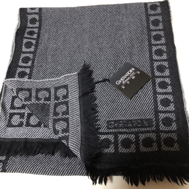 GHERARDINI(ゲラルディーニ)のゲラルディーニ　マフラー　ブラック×グレー レディースのファッション小物(マフラー/ショール)の商品写真