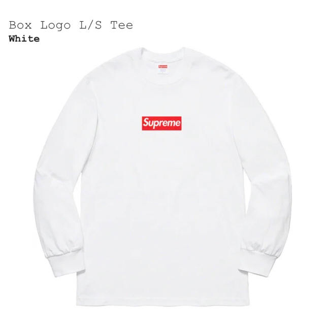 Supreme  Box Logo L/S Tee  White シュプリームTシャツ/カットソー(七分/長袖)