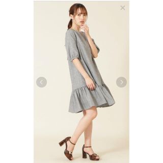 ジルバイジルスチュアート(JILL by JILLSTUART)のジルバイジルスチュアート バックリボンAラインワンピース  M 新品　タグ付き(ひざ丈ワンピース)