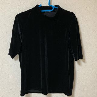 ジーユー(GU)のGU ベロアハイネックT XL(Tシャツ(半袖/袖なし))