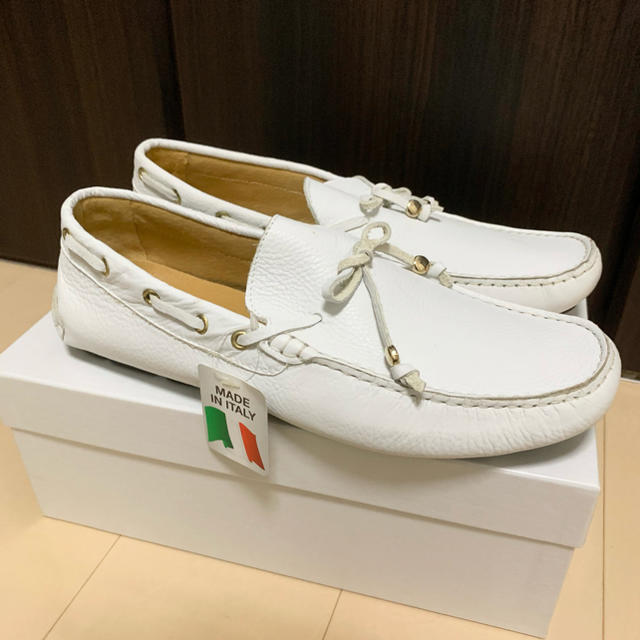 MADE IN ITALY ローファー 白 27cm メンズ