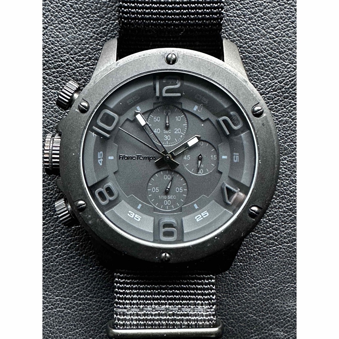 稼働品　純正箱付 フランテンプス QZ ガヴァルニ クロノ 黒文字盤 腕時計 メンズの時計(腕時計(アナログ))の商品写真