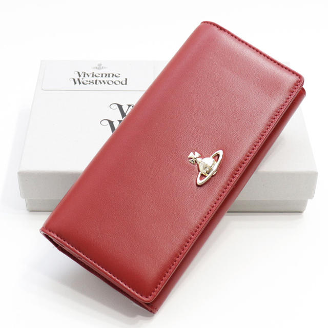 Vivienne Westwood(ヴィヴィアンウエストウッド)の新品 ヴィヴィアンウエストウッド 二つ折り 長財布 エマ レッド 小銭入れ 財布 レディースのファッション小物(財布)の商品写真