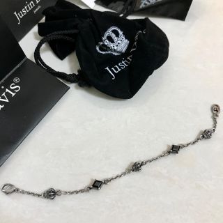 ジャスティンデイビス(Justin Davis)の美品　ジャスティンデイビス　オニキス　王冠　ブレスレット(ブレスレット/バングル)