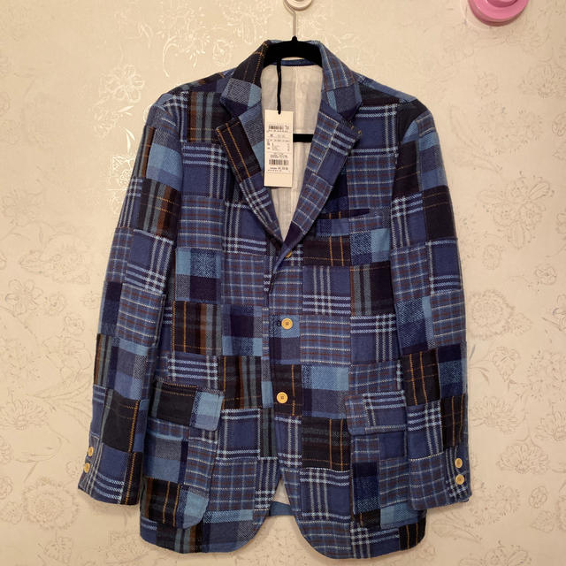 J.PRESS - J PRESS パッチワークデザイン ジャケット ブルー L J.PRESS - J PRESS パッチワークデザイン ジャケット ブルー L