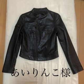 バニラコ(banila co.)の美品 vanilla  confusion 本革ライダースジャケット 黒　36(ライダースジャケット)