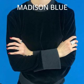 マディソンブルー(MADISONBLUE)の【MADISON BLUEマディソンブルー】ベロアプルオーバー/ブラック/01(カットソー(長袖/七分))