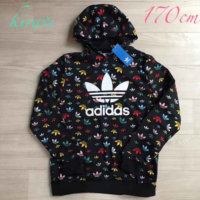 adidas(アディダス)のadidas originals カラフル　トレフォイル　パーカー 170 キッズ/ベビー/マタニティのキッズ服女の子用(90cm~)(その他)の商品写真