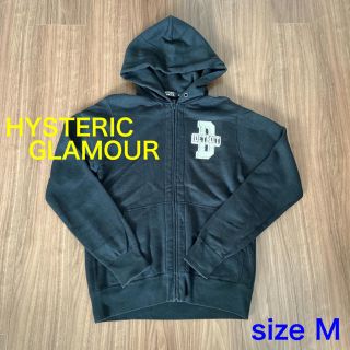 ヒステリックグラマー(HYSTERIC GLAMOUR)のヒステリックグラマー　バックプリントロゴジップパーカー　スウェット　黒　完売(パーカー)