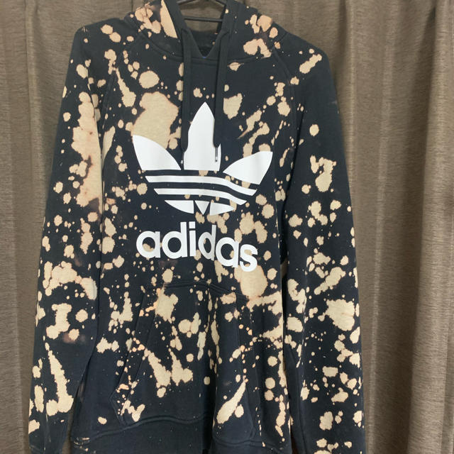 adidasパーカー　プルオーバー　ブリーチ　一点物