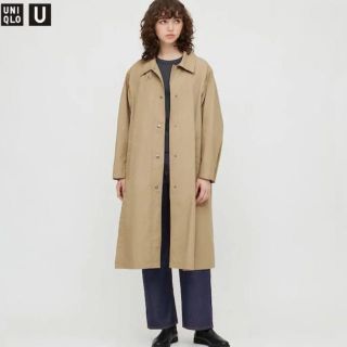 ユニクロ(UNIQLO)のユニクロユー ライトロングコート オリーブ L(ロングコート)