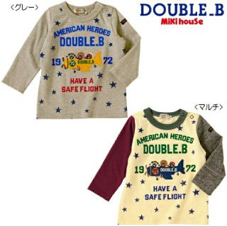 ダブルビー(DOUBLE.B)の新品　ミキハウス　ダブルビー 長袖Ｔシャツ アメリカンヒーローズ　100(Tシャツ/カットソー)