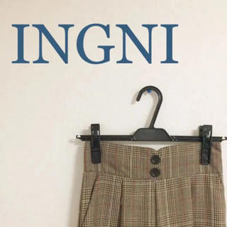 イング(INGNI)の☆新品☆ INGNI イング  ハイウエスト グレンチェック ワイドパンツ(カジュアルパンツ)