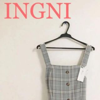 イング(INGNI)の☆新品☆ イング INGNI アラマンダ チェック バックリボン ジャンスカ(ひざ丈ワンピース)