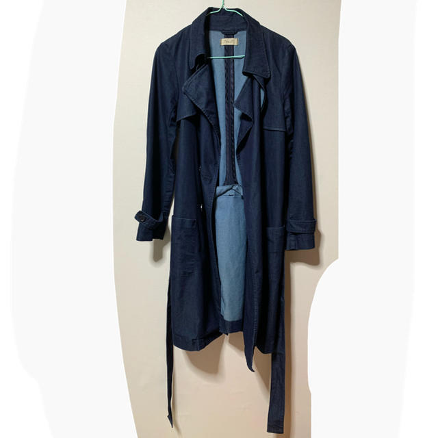YANUK(ヤヌーク)のデニムトレンチコート　カシミヤコート レディースのジャケット/アウター(トレンチコート)の商品写真