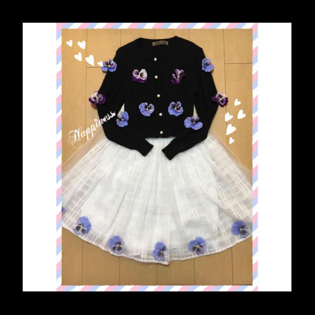Honey mi Honey(ハニーミーハニー)の♡パンジーチュールスカート♡ レディースのスカート(ひざ丈スカート)の商品写真