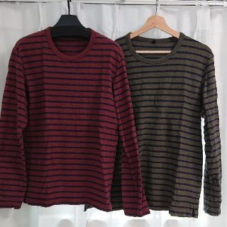 ユニクロ(UNIQLO)のユニクロ 長袖 ボーダーカットソー 2枚セット(Tシャツ/カットソー(七分/長袖))