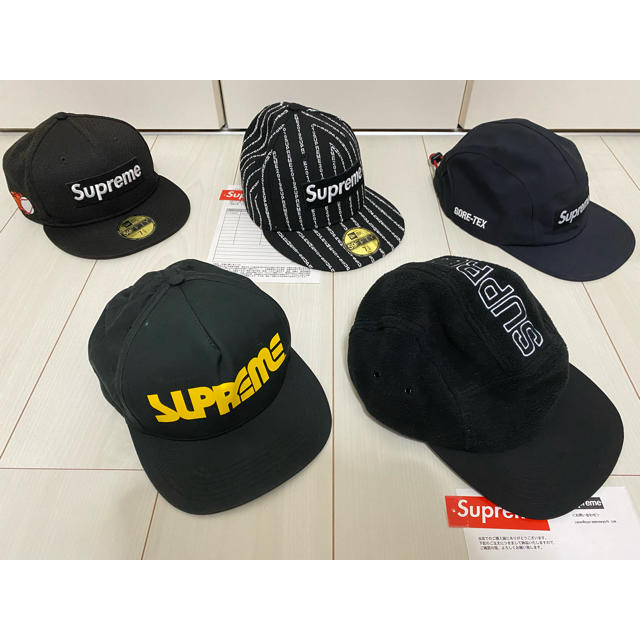 supreme cap ５点セット　7 5/8 ニューエラboxlogo