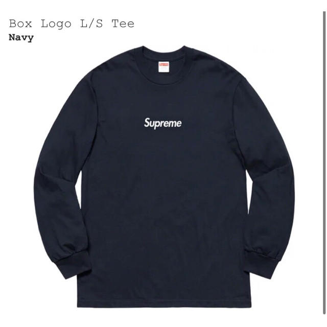 トップスSupreme  Box Logo L/S Tee  Navy シュプリーム