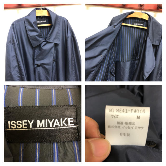 ISSEY MIYAKE(イッセイミヤケ)の美品 90s00s isseymiyake ナイロンコート ダブルボタン M メンズのジャケット/アウター(ステンカラーコート)の商品写真