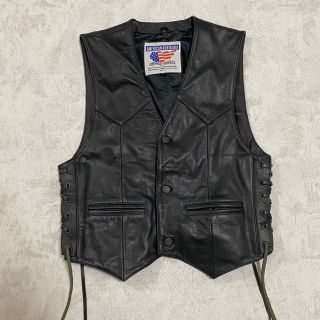 ハーレーダビッドソン(Harley Davidson)のレザージャケット　ヴィンテージ　u.s made 本革　牛革(ベスト)