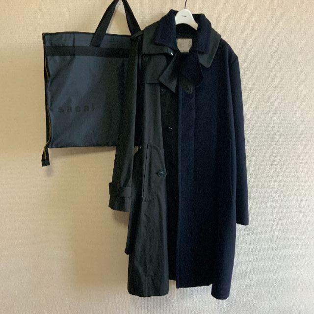 【美品】sacai サカイ 19aw ステンカラートレンチドッキングコート 【美品】sacai サカイ 19aw ステンカラートレンチドッキングコート